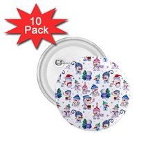 Cute Snowmen Celebrate New Year 1 75  Buttons (10 Pack) by SychEva