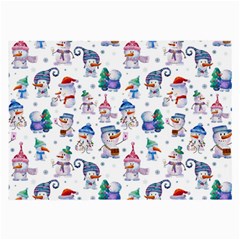 Cute Snowmen Celebrate New Year Large Glasses Cloth by SychEva