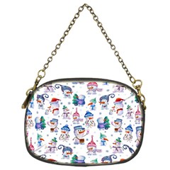 Cute Snowmen Celebrate New Year Chain Purse (two Sides) by SychEva