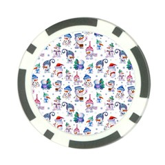Cute Snowmen Celebrate New Year Poker Chip Card Guard (10 Pack) by SychEva