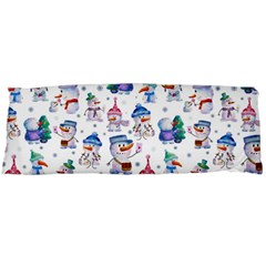 Cute Snowmen Celebrate New Year Body Pillow Case (dakimakura) by SychEva