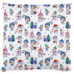 Cute Snowmen Celebrate New Year Standard Flano Cushion Case (two Sides) by SychEva