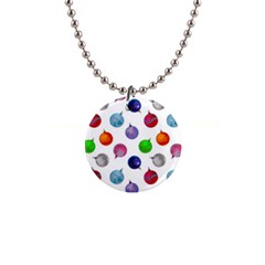Christmas Balls 1  Button Necklace by SychEva