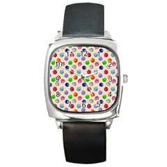 Christmas Balls Square Metal Watch by SychEva