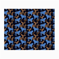 Blue Tigers Small Glasses Cloth (2 Sides) by SychEva