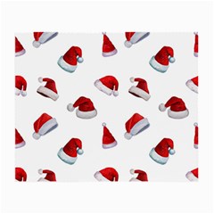 Red Christmas Hats Small Glasses Cloth (2 Sides) by SychEva