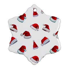 Red Christmas Hats Snowflake Ornament (two Sides) by SychEva