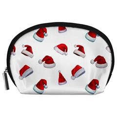 Red Christmas Hats Accessory Pouch (large) by SychEva