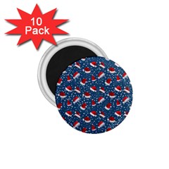 Blue Christmas Hats 1 75  Magnets (10 Pack)  by SychEva