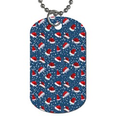 Blue Christmas Hats Dog Tag (one Side) by SychEva