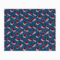 Blue Christmas Hats Small Glasses Cloth (2 Sides) by SychEva