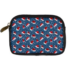 Blue Christmas Hats Digital Camera Leather Case by SychEva