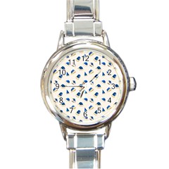 Blue Christmas Hats Round Italian Charm Watch by SychEva