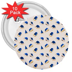 Blue Christmas Hats 3  Buttons (10 Pack)  by SychEva