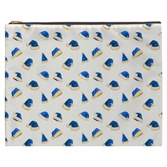 Blue Christmas Hats Cosmetic Bag (xxxl) by SychEva