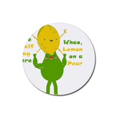 Lemon Over Pear Rubber Coaster (round) by LemonPear