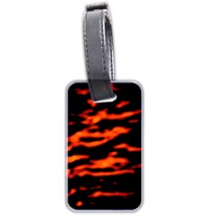 Red  Waves Abstract Series No12 Luggage Tag (two Sides) by DimitriosArt