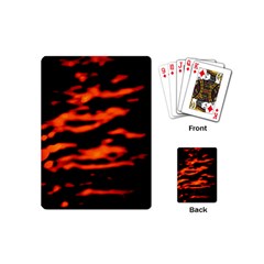 Red  Waves Abstract Series No12 Playing Cards Single Design (mini) by DimitriosArt