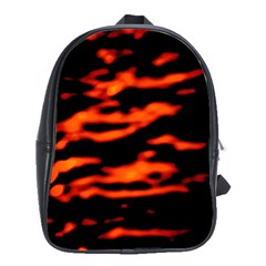 Red  Waves Abstract Series No12 School Bag (large) by DimitriosArt