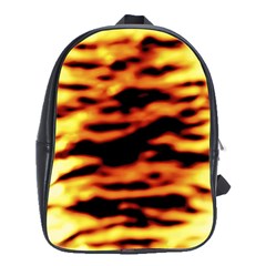 Red  Waves Abstract Series No13 School Bag (large) by DimitriosArt