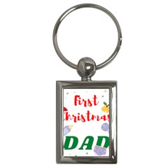 First Christmas As A Dad Key Chain (rectangle)