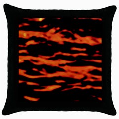 Red  Waves Abstract Series No9 Throw Pillow Case (black) by DimitriosArt