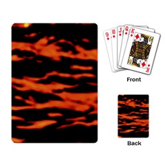 Red  Waves Abstract Series No9 Playing Cards Single Design (rectangle) by DimitriosArt