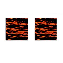 Red  Waves Abstract Series No9 Cufflinks (square)