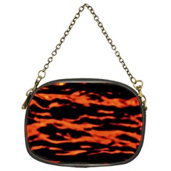 Red  Waves Abstract Series No9 Chain Purse (One Side)