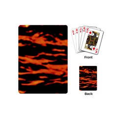 Red  Waves Abstract Series No9 Playing Cards Single Design (mini) by DimitriosArt