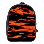 Red  Waves Abstract Series No9 School Bag (XL) Front