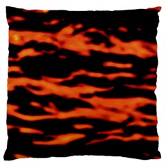 Red  Waves Abstract Series No9 Large Flano Cushion Case (Two Sides)