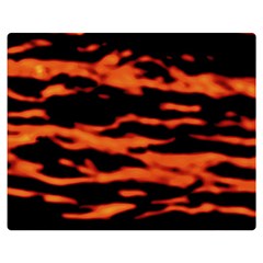 Red  Waves Abstract Series No9 Double Sided Flano Blanket (medium)  by DimitriosArt