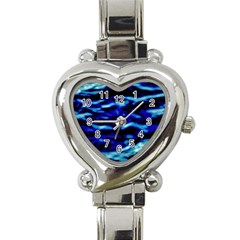 Blue Waves Abstract Series No8 Heart Italian Charm Watch