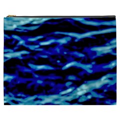 Blue Waves Abstract Series No8 Cosmetic Bag (XXXL)