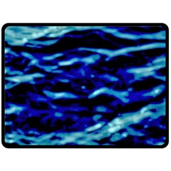 Blue Waves Abstract Series No8 Double Sided Fleece Blanket (Large) 