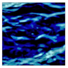 Blue Waves Abstract Series No8 Large Satin Scarf (Square)