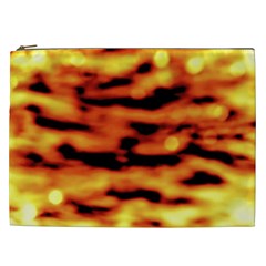 Red  Waves Abstract Series No5 Cosmetic Bag (xxl) by DimitriosArt