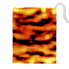 Red  Waves Abstract Series No5 Drawstring Pouch (5xl) by DimitriosArt