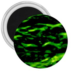 Green  Waves Abstract Series No3 3  Magnets by DimitriosArt