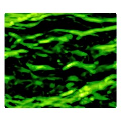 Green  Waves Abstract Series No3 Double Sided Flano Blanket (small)  by DimitriosArt