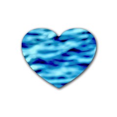 Blue Waves Abstract Series No4 Rubber Coaster (Heart)