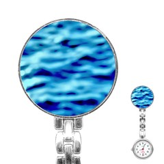 Blue Waves Abstract Series No4 Stainless Steel Nurses Watch by DimitriosArt
