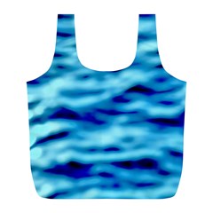 Blue Waves Abstract Series No4 Full Print Recycle Bag (l) by DimitriosArt