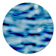 Blue Waves Abstract Series No5 Magnet 5  (round) by DimitriosArt