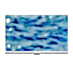 Blue Waves Abstract Series No5 Business Card Holder by DimitriosArt