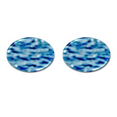 Blue Waves Abstract Series No5 Cufflinks (oval) by DimitriosArt