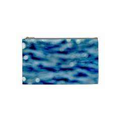 Blue Waves Abstract Series No5 Cosmetic Bag (small) by DimitriosArt