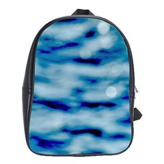 Blue Waves Abstract Series No5 School Bag (large) by DimitriosArt