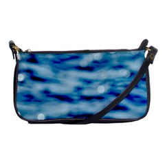 Blue Waves Abstract Series No5 Shoulder Clutch Bag by DimitriosArt